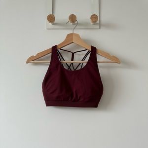 Fabletics sports bra in maroon